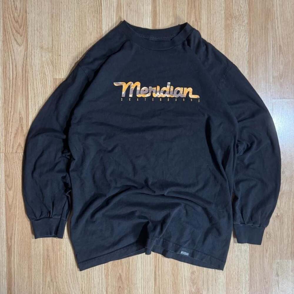Meridian Skateboard Co. Long Sleeve Graphic T-Shirt Black Size M